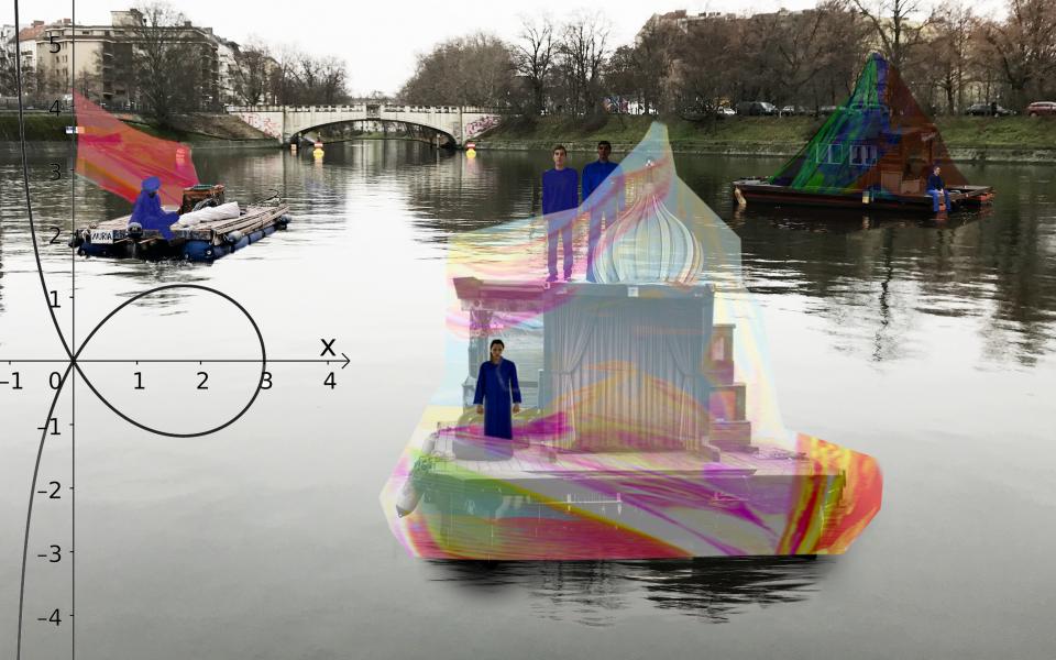 © Maria Turik Drei Flöße auf dem Wasser, wunderlich wie im Traum